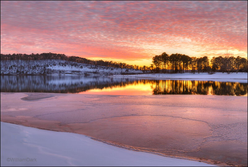 Beaver Lake Sunset with Ice
