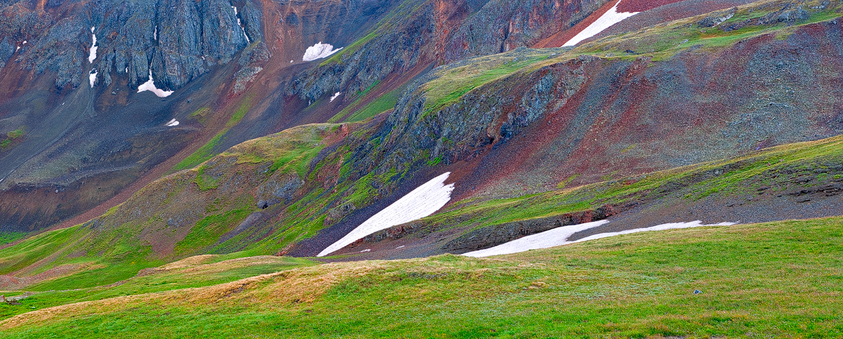 Snow remants in July along the Alpine Loop in southwest Colorado.