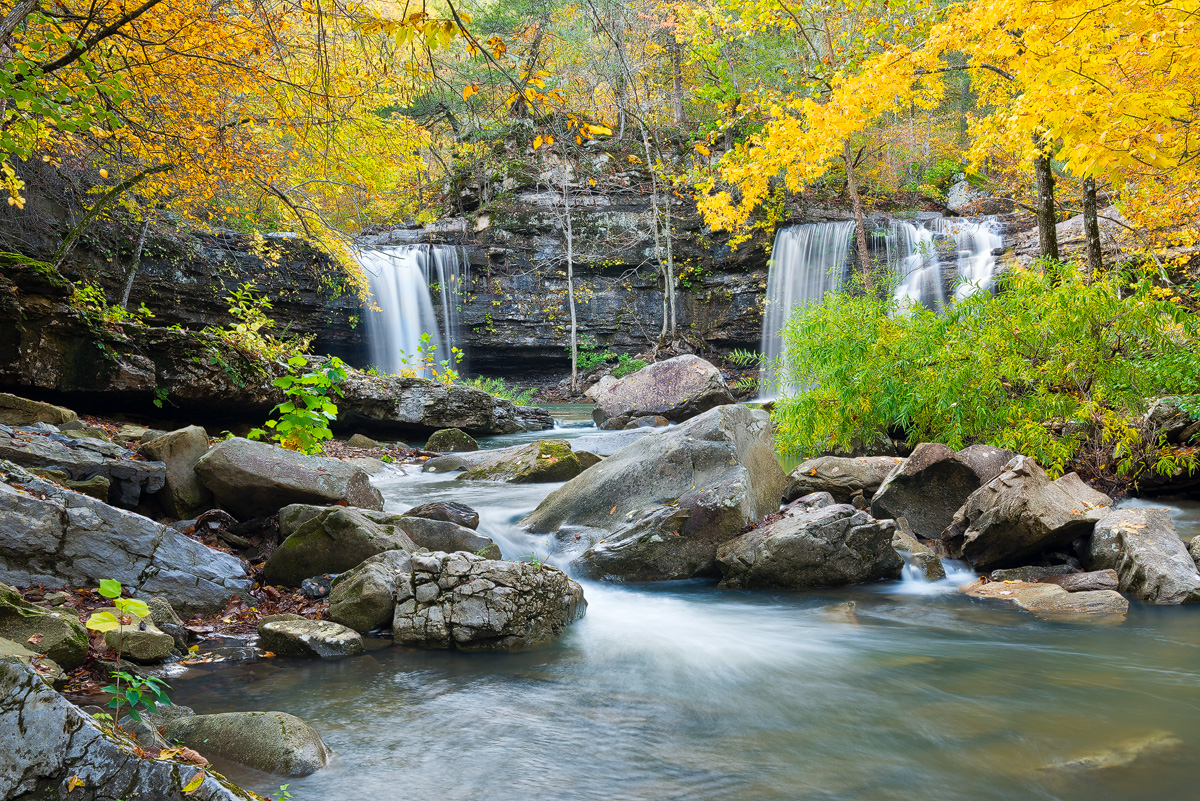 A beautiful autumn afternoon at one of my favorite waterfalls.  Arkansas Nature Photography