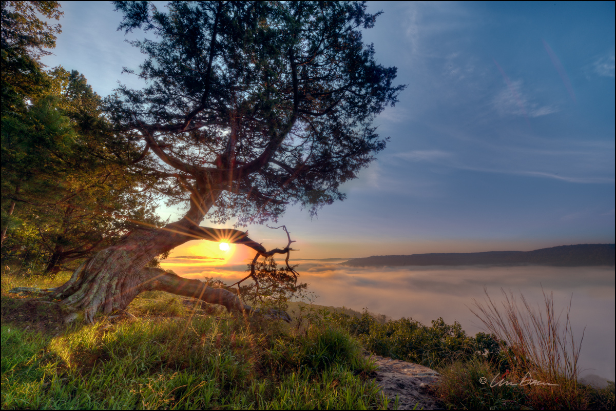 Sunrise at one of my favorite place overlooking the Buffalo River, Hedges Pour-off.&nbsp; The fog in the valley below made it...