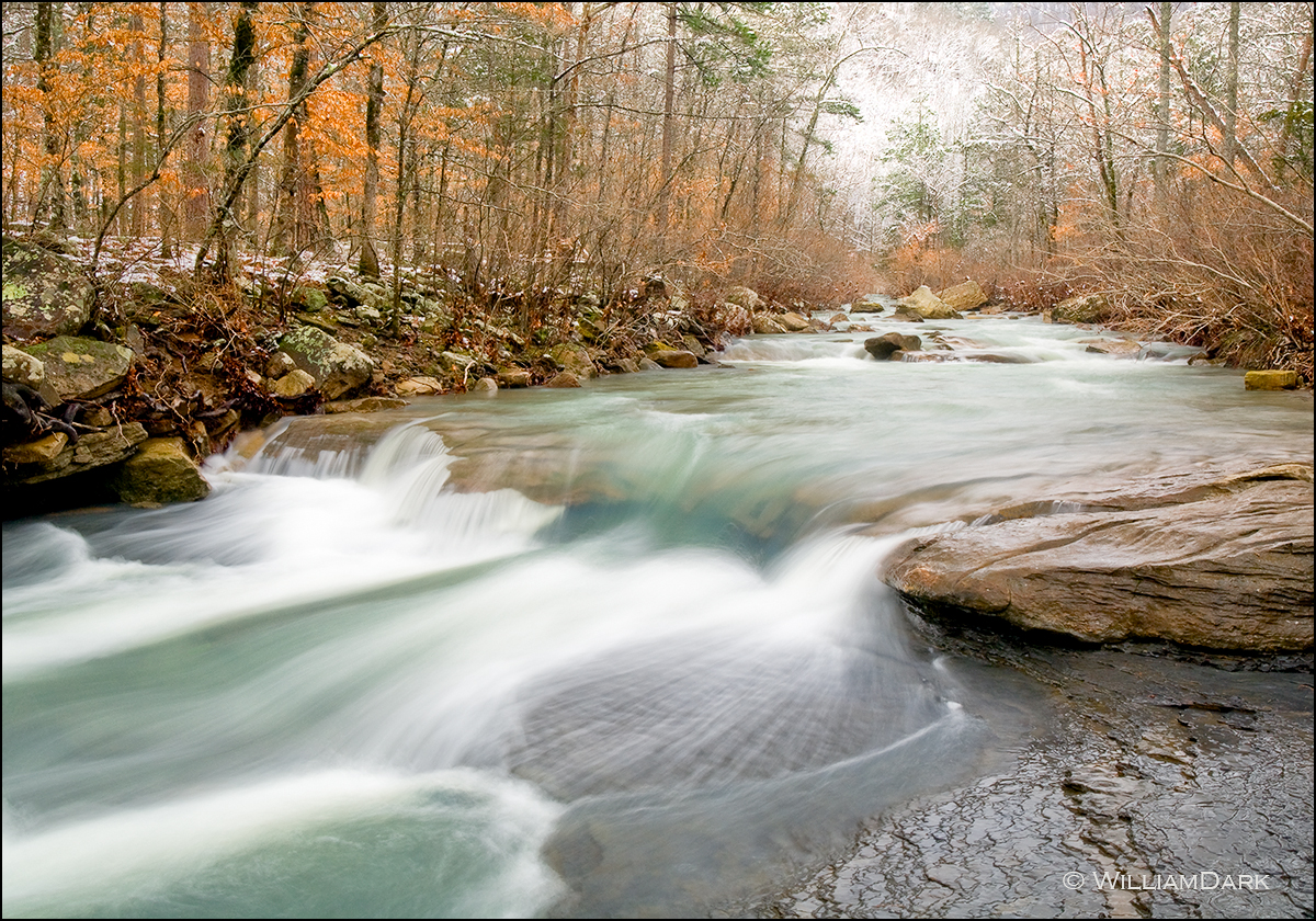 This is a photograph taken in March, 2008 along one of the many tributaries of the Big Piney River.  Always love the color of...