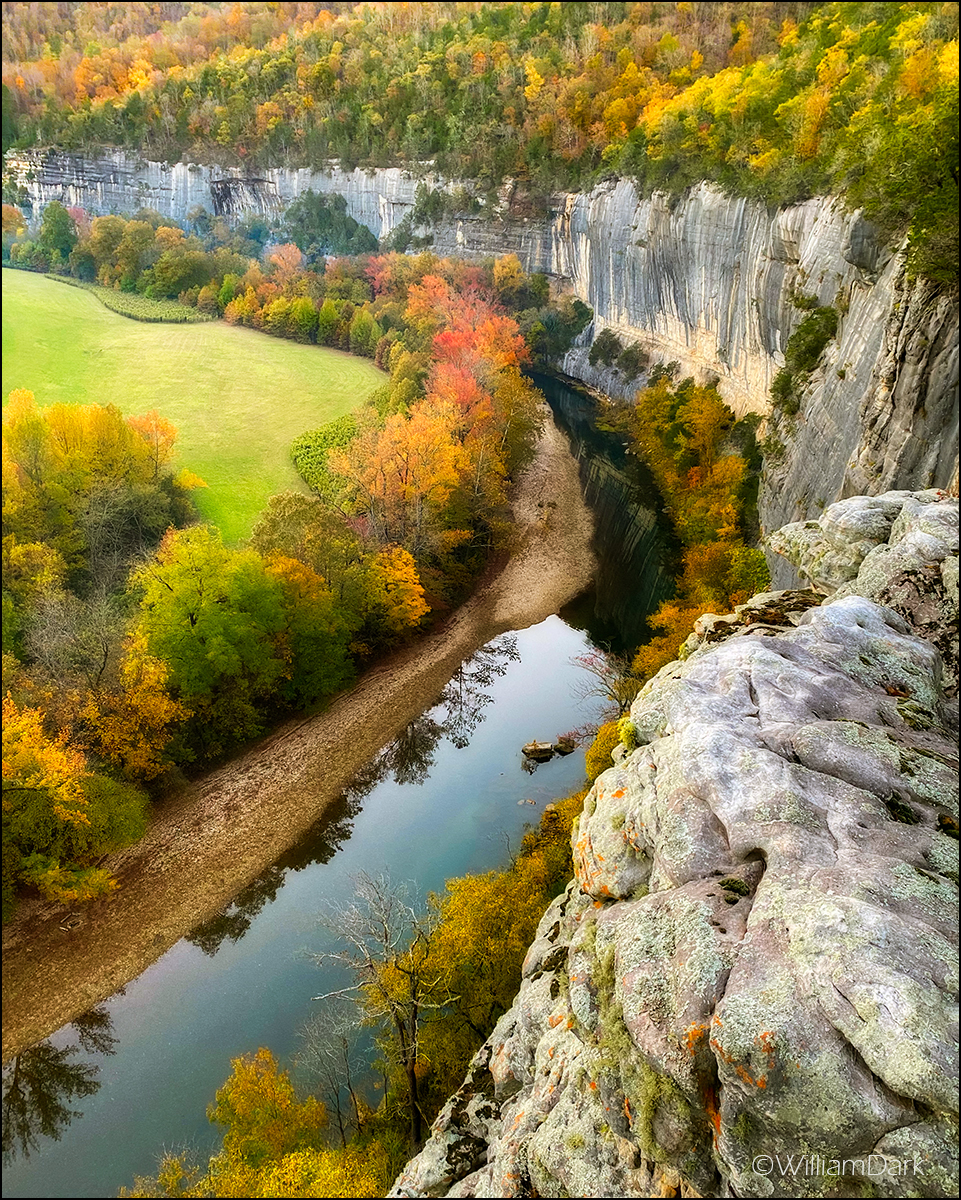 Late afternoon photograph overlooking a section of the upper Buffalo National River, located in the Ozark Mountains of Arkansas...