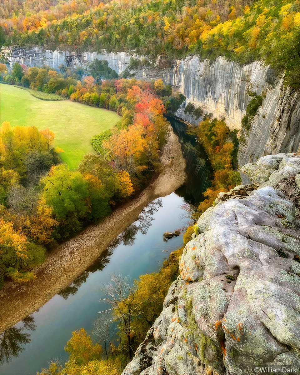 Late afternoon photograph overlooking a section of the upper Buffalo National River, located in the Ozark Mountains of Arkansas...